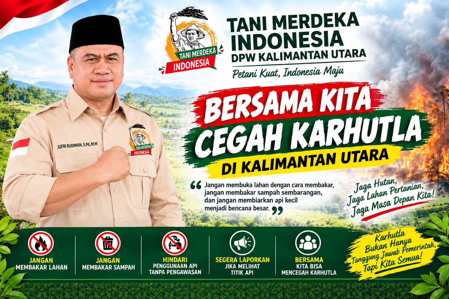 Karhutla Ancam Ketahanan Pangan Kaltara, TMI Minta Petani  Stop Bakar Lahan